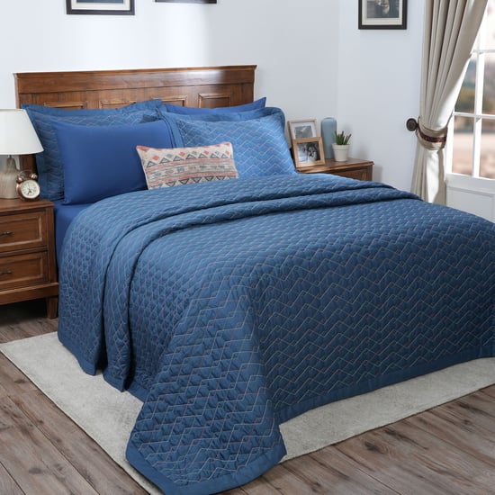 MASPAR Hues Indigenous Artisan Cotton 8Pcs Diamond Quilted Bed-In-A-Bag Set