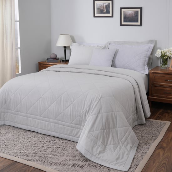 MASPAR Cotsmere Cotton 8Pcs Quilted Double Bed-In-A-Bag Set