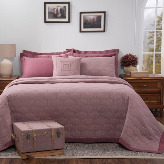 MASPAR Cotsmere Cotton 8Pcs Striped Double Bed-In-A-Bag Set