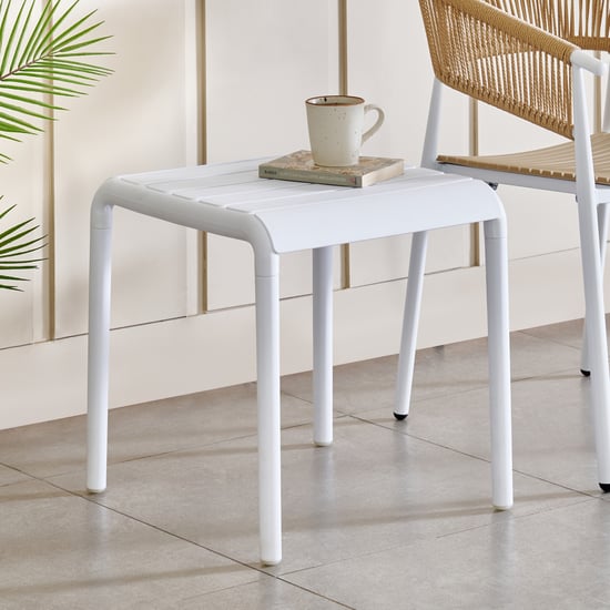 Toscano Metal End Table - White