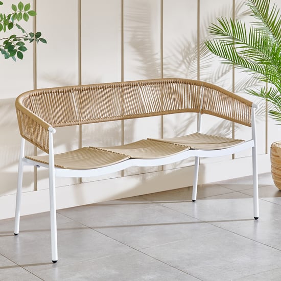 Toscano Metal 3-Seater Sofa - Beige