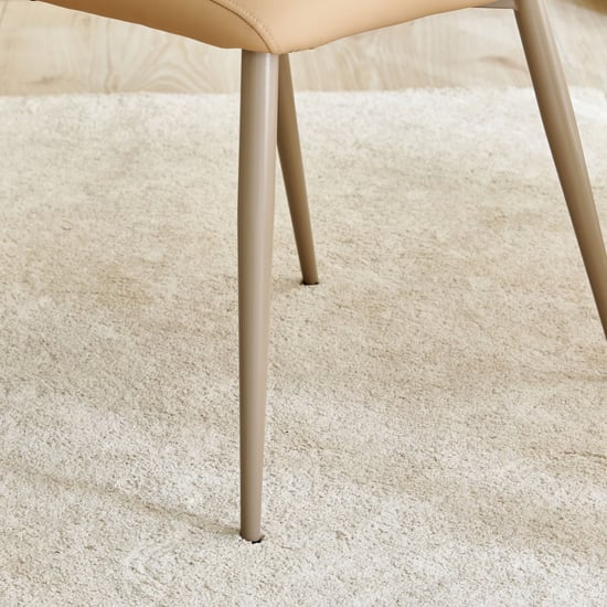 Glam Set of 2 Faux Leather Dining Chairs - Beige