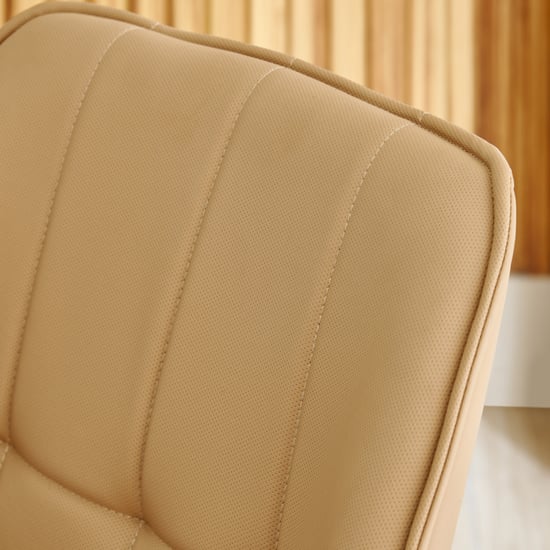 Glam Set of 2 Faux Leather Dining Chairs - Beige