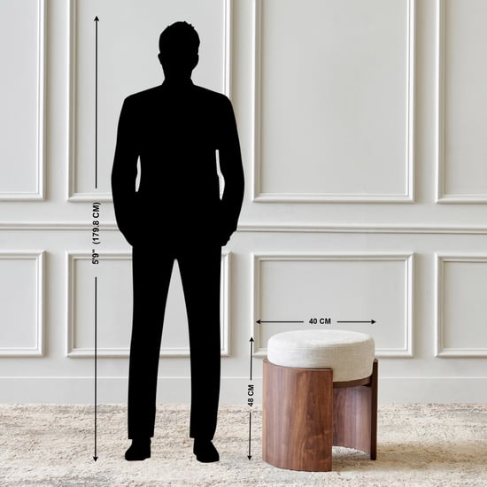 Hadley Fabric Dresser Stool - Beige