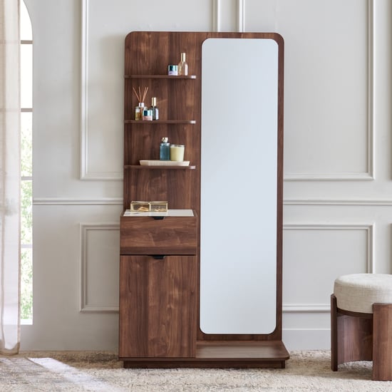 Hadley Dresser Mirror with Drawer - Oak