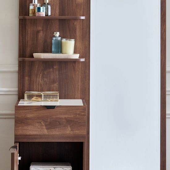 Hadley Dresser Mirror with Drawer - Oak