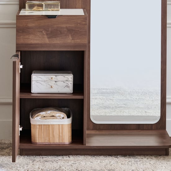 Hadley Dresser Mirror with Drawer - Oak