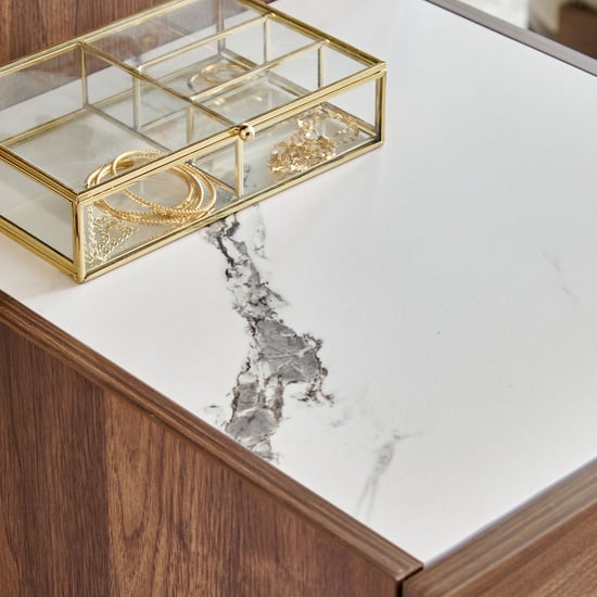 Hadley Dresser Mirror with Drawer - Oak