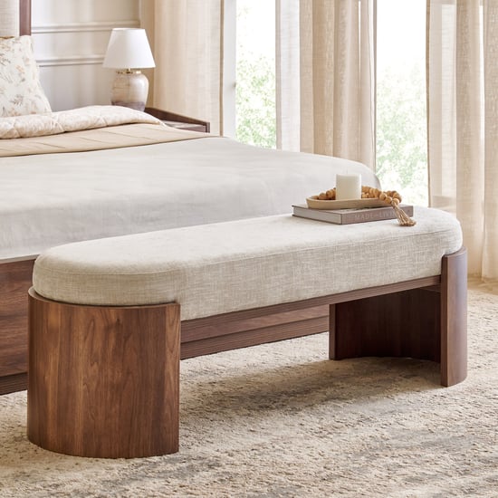 Hadley Fabric Bed Bench - Brown