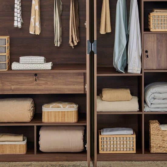 Hadley 4-Door Wardrobe with Mirrors - Brown