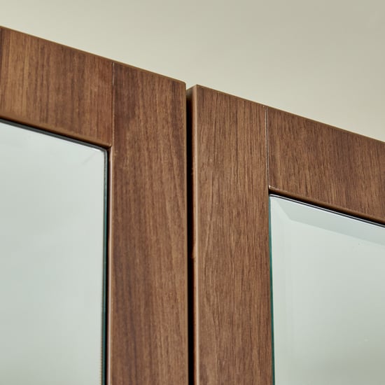Hadley 4-Door Wardrobe with Mirrors - Brown