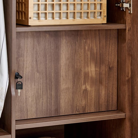 Hadley 4-Door Wardrobe with Mirrors - Brown