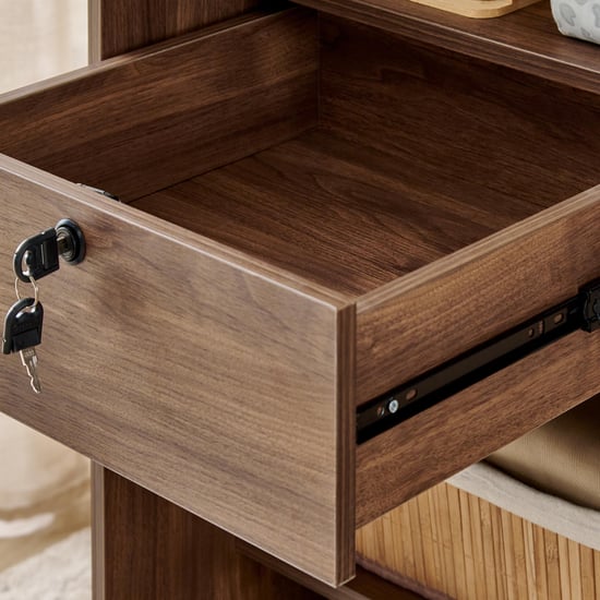 Hadley 2-Door Sliding Wardrobe with Mirror - Brown