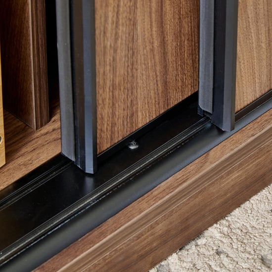 Hadley 2-Door Sliding Wardrobe with Mirror - Brown