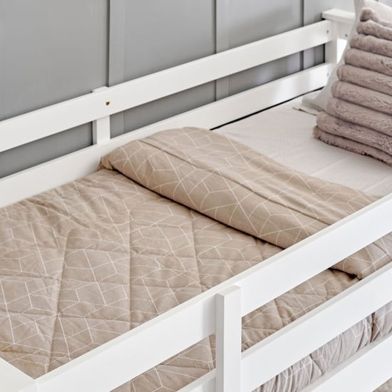 Helios Taylor Coupe Twin Solid Wood Bunk Bed with Drawers - White