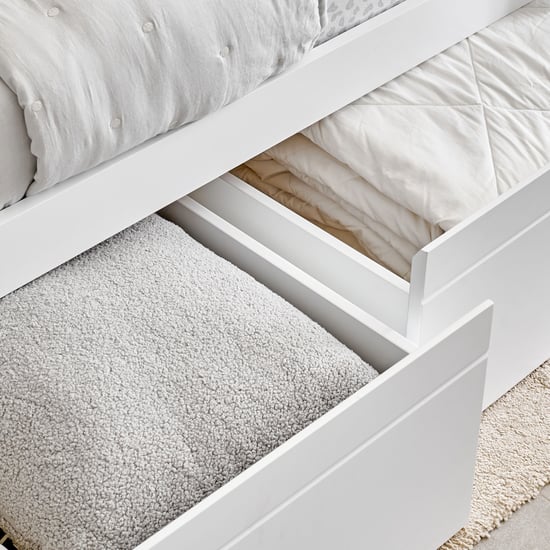 Helios Taylor Coupe Twin Solid Wood Bunk Bed with Drawers - White
