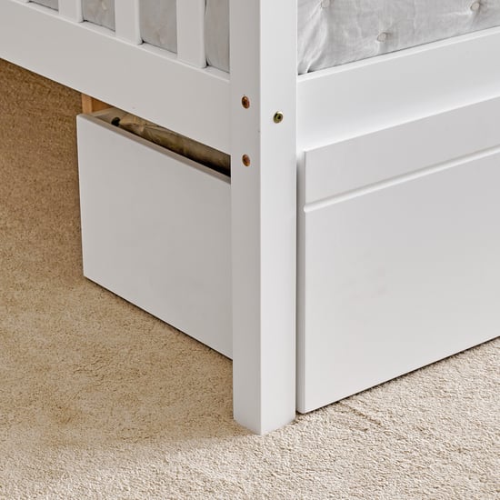 Helios Taylor Coupe Twin Solid Wood Bunk Bed with Drawers - White