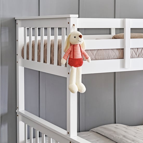 Helios Taylor Coupe Twin Solid Wood Bunk Bed with Drawers - White