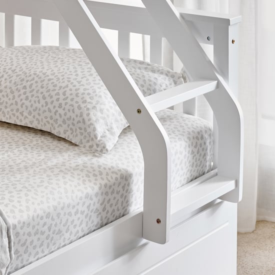 Helios Taylor Coupe Twin Solid Wood Bunk Bed with Drawers - White