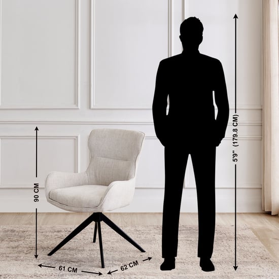 Hadley Set of 2 Fabric Dining Chairs - Grey