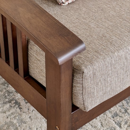 Abby Fabric 3+2 Seater Sofa with Cushions - Brown