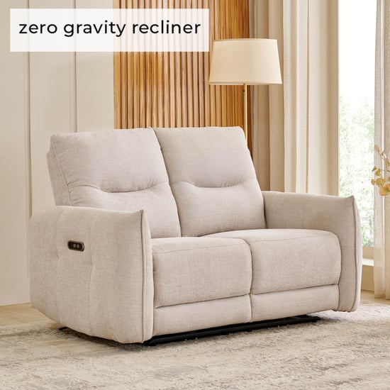 Carolyn Fabric 2-Seater Zero Gravity Electric Recliner - Beige