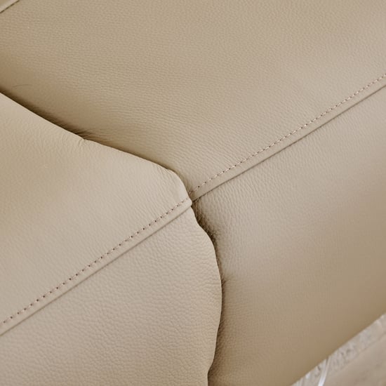 Carolyn Half Leather 3-Seater Zero Gravity Electric Recliner - Beige