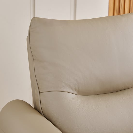 Carolyn Half Leather 3-Seater Zero Gravity Electric Recliner - Beige