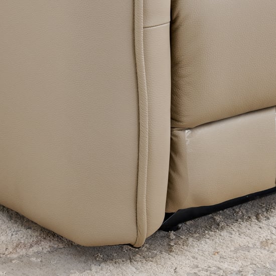 Carolyn Half Leather 3-Seater Zero Gravity Electric Recliner - Beige