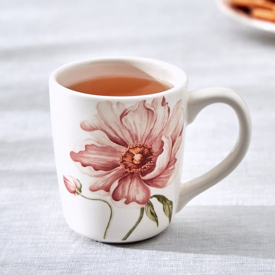 Alora Blush Serenity Stoneware Floral Print Coffee Mug - 220ml