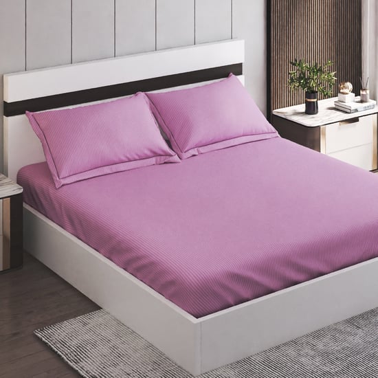 Juniper Aron Striped 3Pcs Queen Bedsheet Set