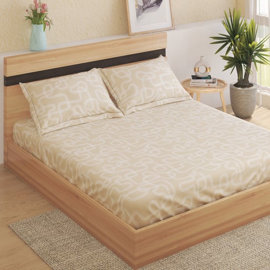 Juniper Stripe Printed 3Pcs Queen Bedsheet Set