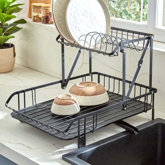 Orion Solace Metal 2-Tier Folding Dish Rack with Tray