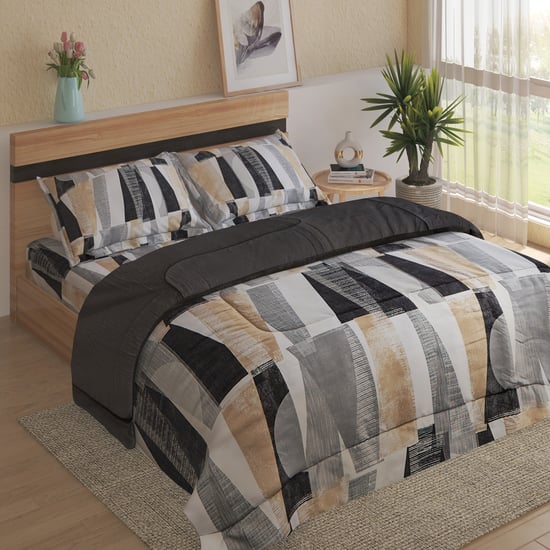 Scarlet Flint 4Pcs Printed Double Bed-In-A-Bag Set
