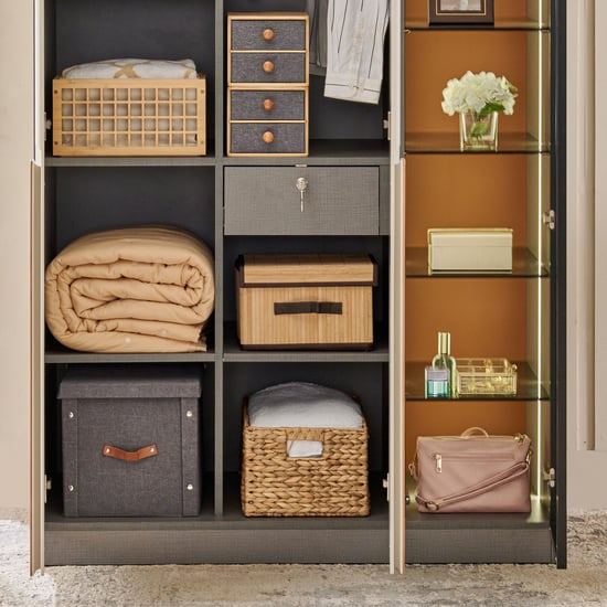 Tiffany 2-Door Wardrobe with Curio - Cream