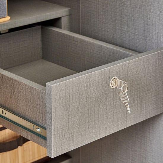 Tiffany 2-Door Wardrobe with Curio - Cream