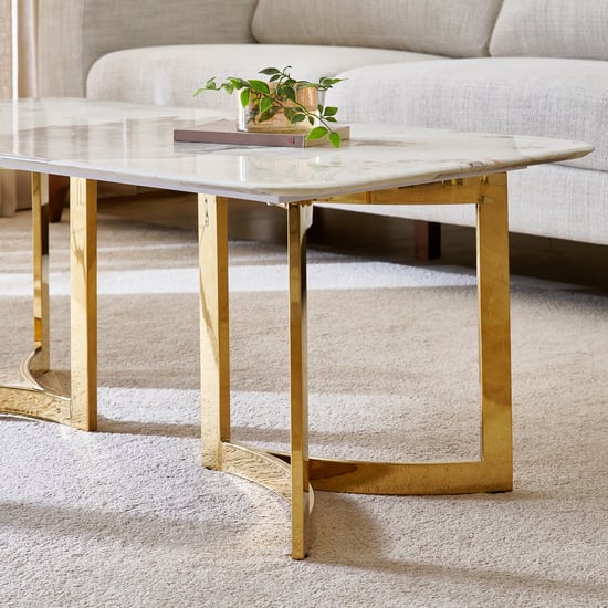 Vogue NXT Faux Marble Top Coffee Table - White
