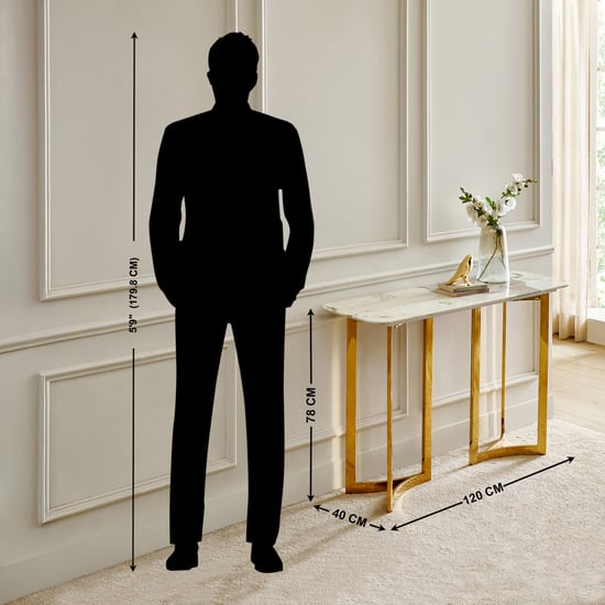 Vogue NXT Faux Marble Top Console Table - White