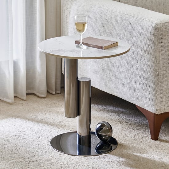 Stockholm Sintered Stone Top End Table - Grey