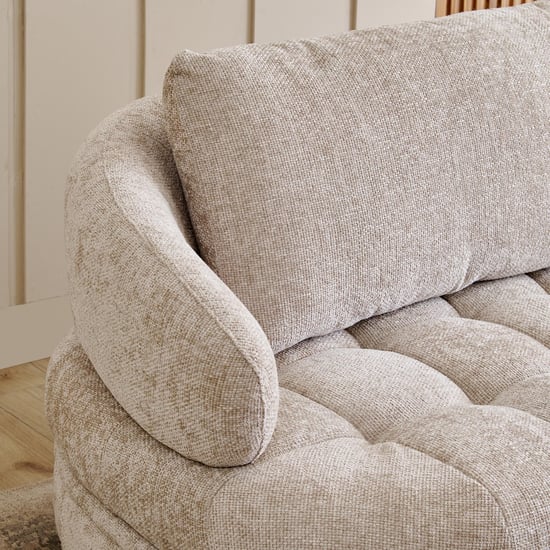 Alexa Fabric 3-Seater Sofa cum Lounger - Beige