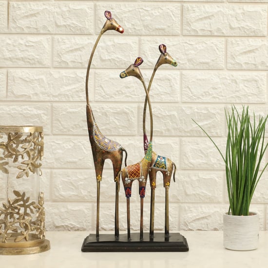 VEDAS Mystical Indiana Metal Giraffe Table Accent