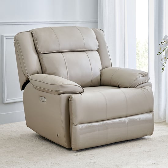 Torino Faux Leather 1-Seater Electric Recliner - Grey