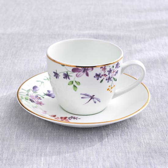Lucas Carnation Bone China Printed Cup and Saucer - 210ml