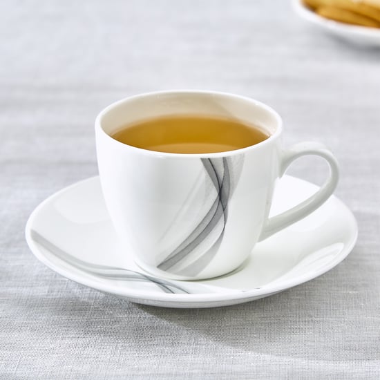 Lucas Helix Bone China Printed Cup and Saucer - 210ml