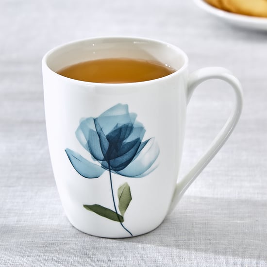 Lucas Cobalt Bone China Floral Print Coffee Mug - 340ml