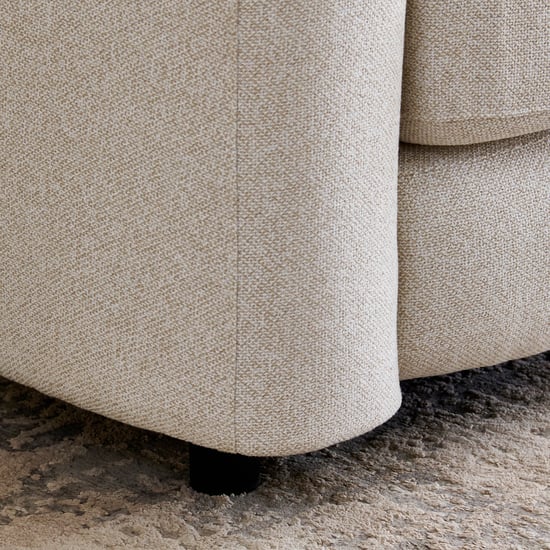 Saga Fabric 3-Seater Sofa with Cushions - Beige