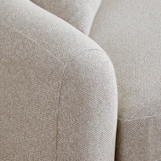 Saga Fabric 3-Seater Sofa with Cushions - Beige