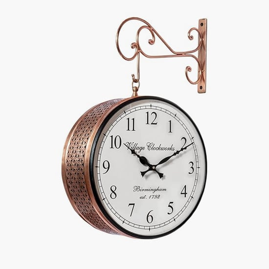 VEDAS Mystical Indiana Metal Double-Sided Hanging Clock - 27cm