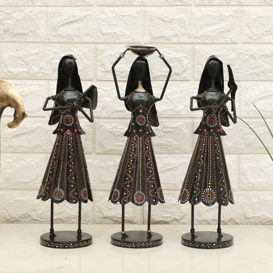 VEDAS Mystical Indiana Set of 3 Metal Doll Figurines