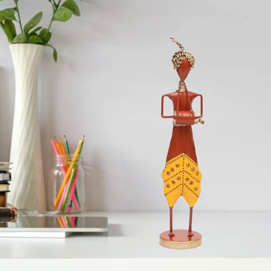 VEDAS Mystical Indiana Metal Dhol Figurine